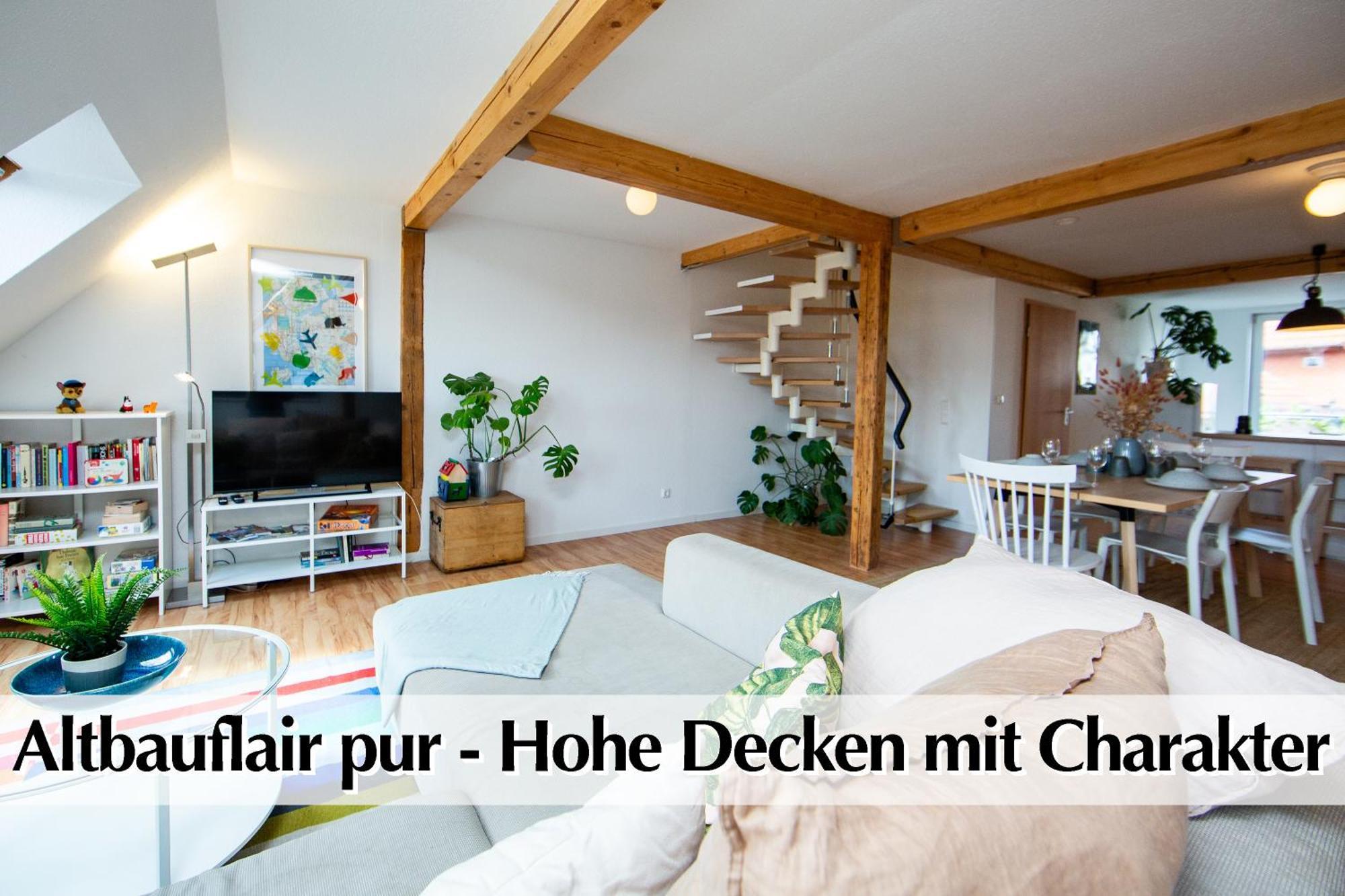 Helles 80M2 Maisonette-Loft Mit Balkon, Kingsize Bett, Smart-Tv, Etc Erfurt Exterior foto